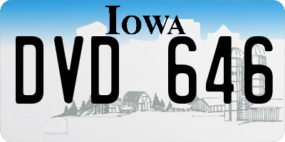 IA license plate DVD646