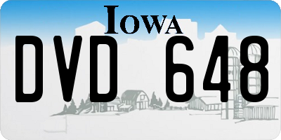 IA license plate DVD648