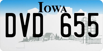 IA license plate DVD655