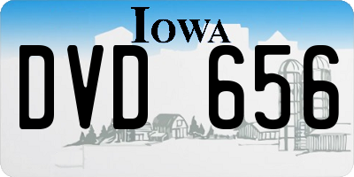 IA license plate DVD656