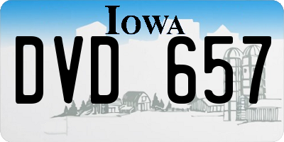 IA license plate DVD657