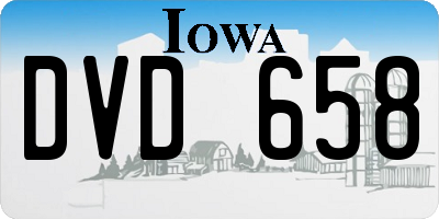IA license plate DVD658