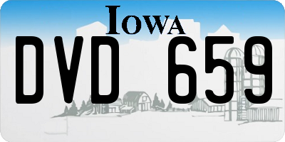 IA license plate DVD659