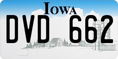IA license plate DVD662