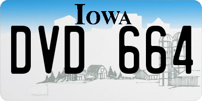 IA license plate DVD664