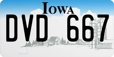 IA license plate DVD667