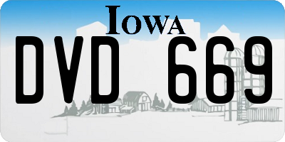 IA license plate DVD669