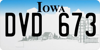 IA license plate DVD673