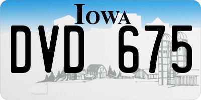 IA license plate DVD675