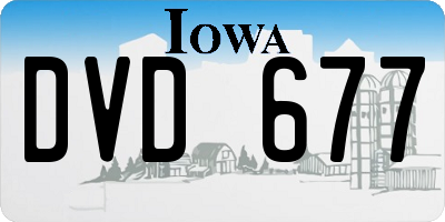 IA license plate DVD677