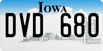 IA license plate DVD680