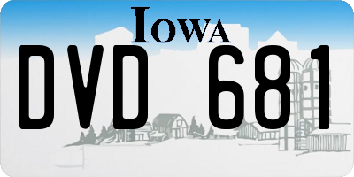 IA license plate DVD681