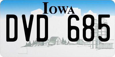 IA license plate DVD685