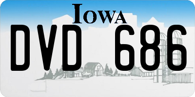 IA license plate DVD686