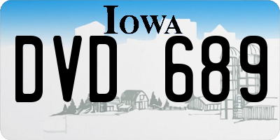 IA license plate DVD689