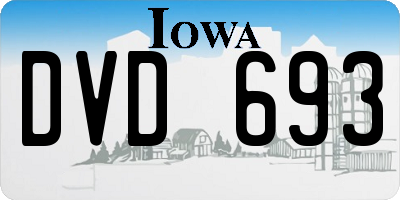 IA license plate DVD693