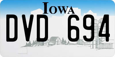 IA license plate DVD694