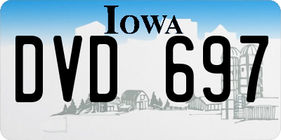 IA license plate DVD697