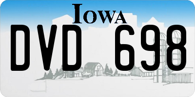 IA license plate DVD698
