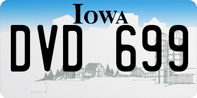 IA license plate DVD699