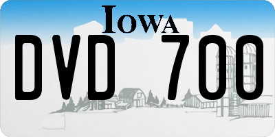 IA license plate DVD700