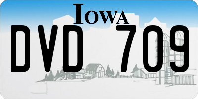 IA license plate DVD709