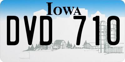 IA license plate DVD710