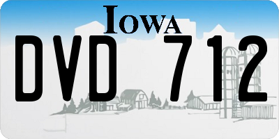 IA license plate DVD712