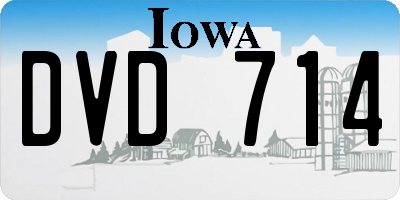 IA license plate DVD714