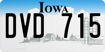 IA license plate DVD715