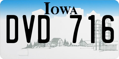 IA license plate DVD716
