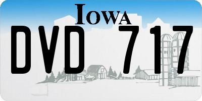 IA license plate DVD717