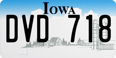 IA license plate DVD718