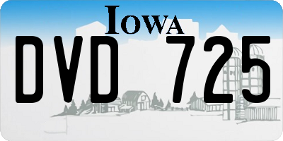 IA license plate DVD725