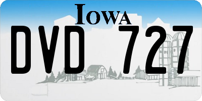 IA license plate DVD727