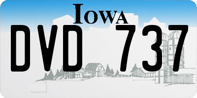 IA license plate DVD737