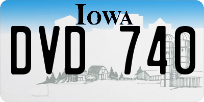 IA license plate DVD740
