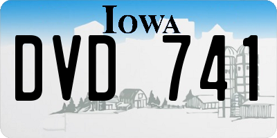 IA license plate DVD741