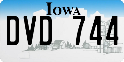 IA license plate DVD744