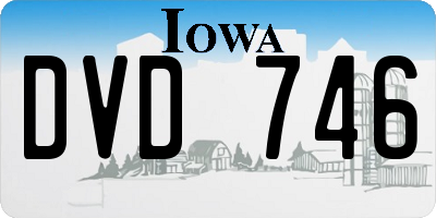 IA license plate DVD746