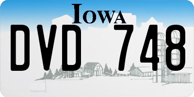IA license plate DVD748