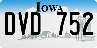 IA license plate DVD752