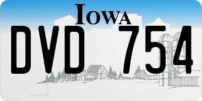 IA license plate DVD754
