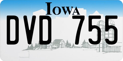IA license plate DVD755