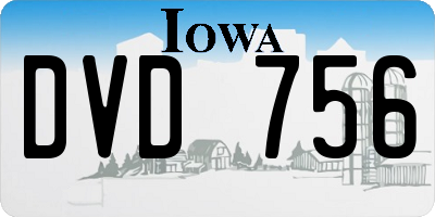 IA license plate DVD756