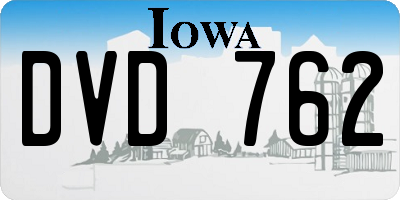 IA license plate DVD762