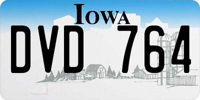 IA license plate DVD764