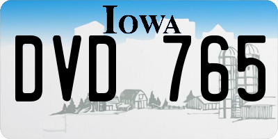 IA license plate DVD765