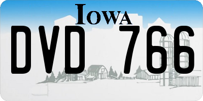IA license plate DVD766