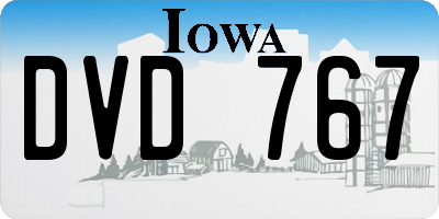 IA license plate DVD767
